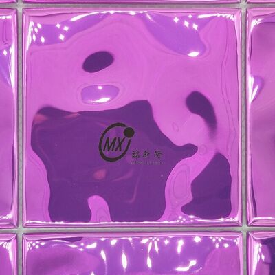 300X300MM Luxury Wall Tiles Decorative Stainless Steel Metal Violet Square Mirror  Mosaic For Backsplash