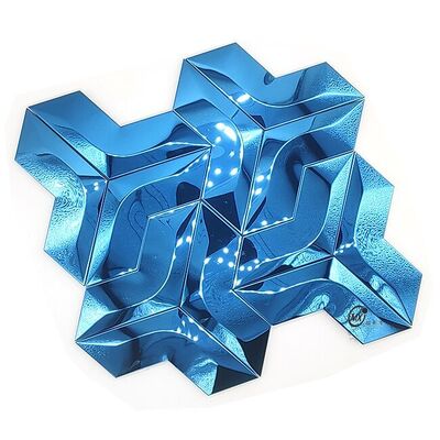 Middle East Blue Mirror Surface  Popular Decor Rose Gold And Silver Color Aluminum Metal Mosaic Tile