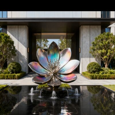 Factory Direct - Customizable Stainless Steel Sculpture ISO 9001 Certified Flower-Shaped Garden Landscape Decoration