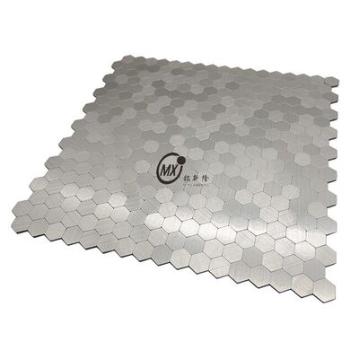 Modern  Stainless Steel Hexagon Metal Mosaic Tiles For Kitchen Bathroom Backsplash Wall Floor