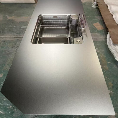 Thickness 6MM Beadblasted Finished 304 Matte Stainless Steel Kitchen Countertop
