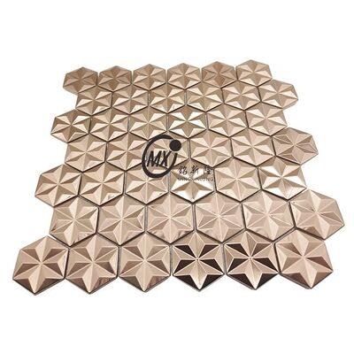 Good price Hexagon Shape Stainless Steel Mosaic Tiles Modern Geometric Pattern online