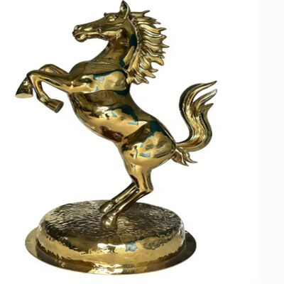 Good price OEM/ODM Service Titanium Gold Mirror Surface Horse Figurine  201 304 Grade Metal  Animal Art Ornament for Garden Outdoor Decor online