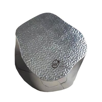 Sliver  Mirror Hammered/Embossed Stainless Steel Cloud Nesting Coffee Table Set Modern Luxury Living Room Furniture