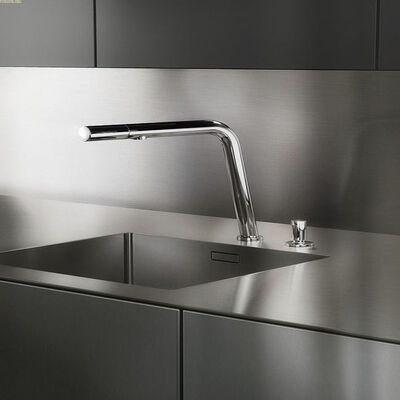 5mm/6mm/8mm/10mm 304Sandblasted Scratch-Resistant Stainless Steel Countertop With Sink