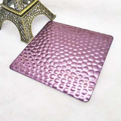 Patterned Embossed Stainless Steel Sheet Rose Red 0.8mm To 3mm Thick